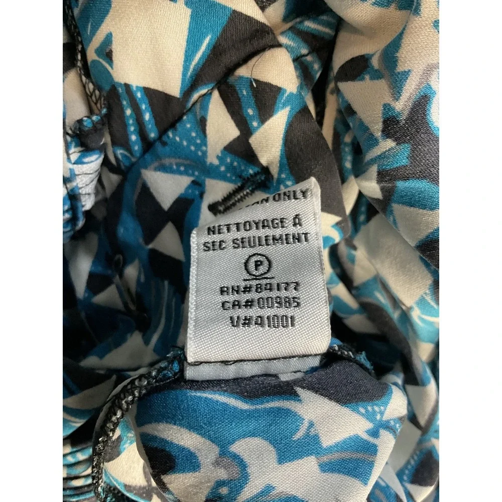 Women's DVF Geometric Print‎ Long Sleeve Mini Romper Collared Button Down